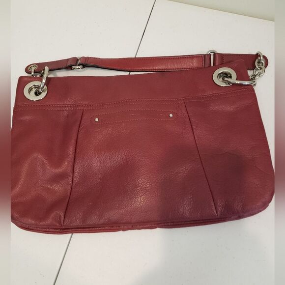 B Makowsky Red Soft Leather Bag - Picture 2 of 8